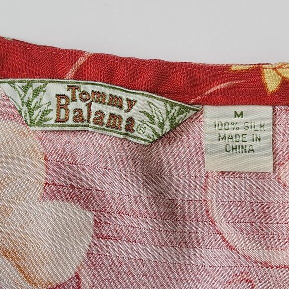 Tommy Bahama Silk Wrap Skirt M Red Hibiscus Floral Mini Hawaiian Lei Aloha Beach - Picture 5 of 9